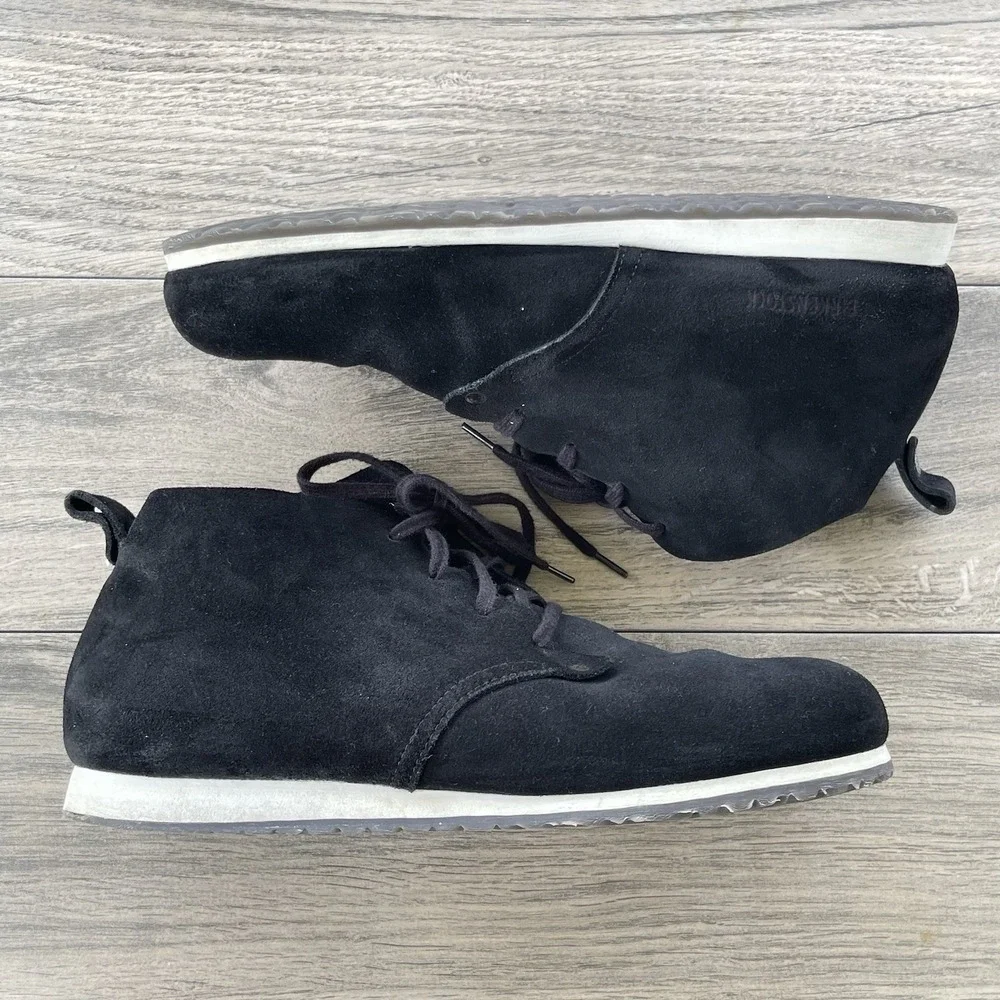 Birkenstock‎ Boots Men EU 46 / US 13 Black Dundee Suede Leather Chukka Lace Up